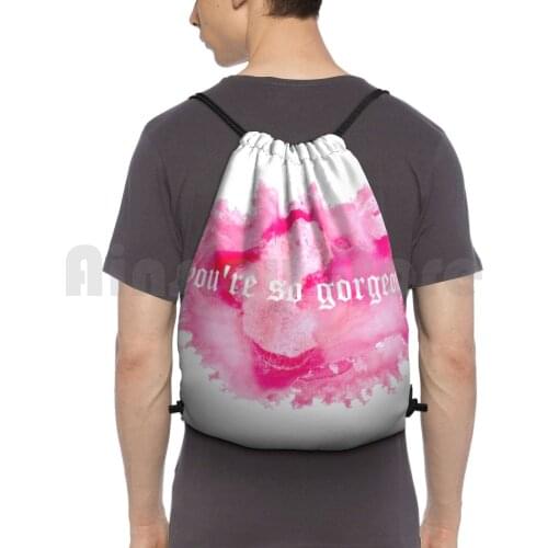 Backpack Drawstring Bag Riding Climbing Gym Bag Reputation Rep Look What You Made Me Do So It Goes Lyric Purple Water Color