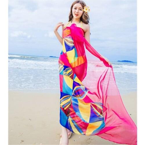 Sexy Floral beach cover up sarong summer bikini cover-ups wrap pareo beach dress Mesh skirts towel