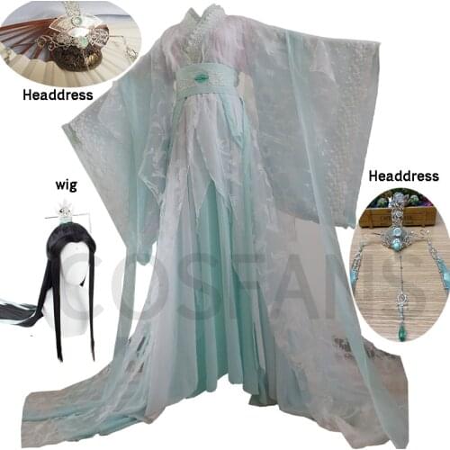 Shi Qingxuan Cosplay Antique Novel Tian Guan Ci Fu Cosplay Costume Chinese Anime Ancient Costume Shen Yuan Hanfu Cos Clothes wig