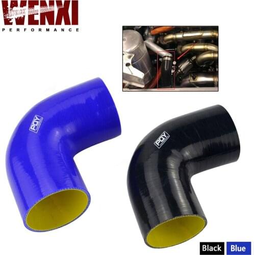 3" 76mm 90 Degree Elbow Silicone Hose Pipe Turbo Intake Blue&yellow / Black&yellow WX-SH9030-QY