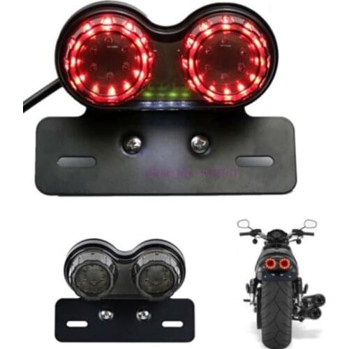 By DHL or Fedex 50pcs Universal Motorcycle LED Brake Tail Light License Plate Lamp Integrated Turn Signal light For Harley