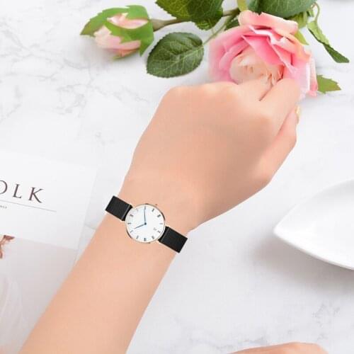 Womens Watches Calendar Round Dial Classic Brief Style Watch Stainless Steel Unisex Casual Men Quartz Watch Relojes Mujer