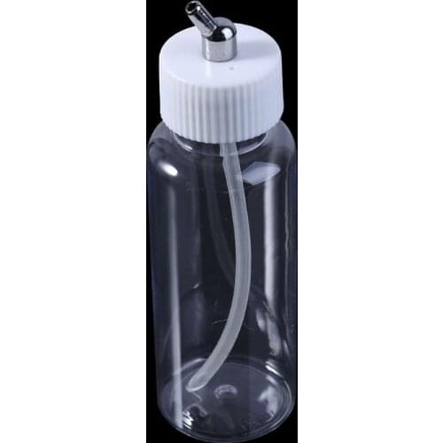 1PC Plastic 100cc Airbrush Bottles Jars Lid Adapter Dual-Action Siphon Feed New