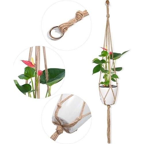 2pcs 90/105cm Macrame Plant Hanger Baskets Flower Pots Holder Balcony Hanging Decor Knotted Lifting Rope Home Garden Supplies