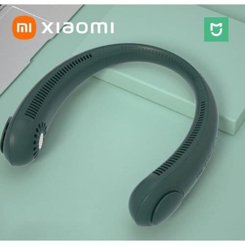 2021 Xiaomi Mini Hanging neck fan Portable Bladeless Fan USB Recharge High capacity 3 gears 62 air outlets Fast heat dissipation