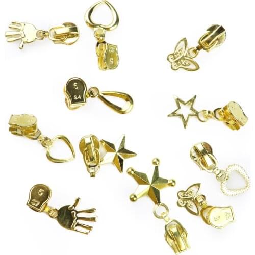 5/10 Pcs 5 # Metal Head Environmental Protection Metal Hanging Plating And Barrel Plating Polishing Zipper Head High quality