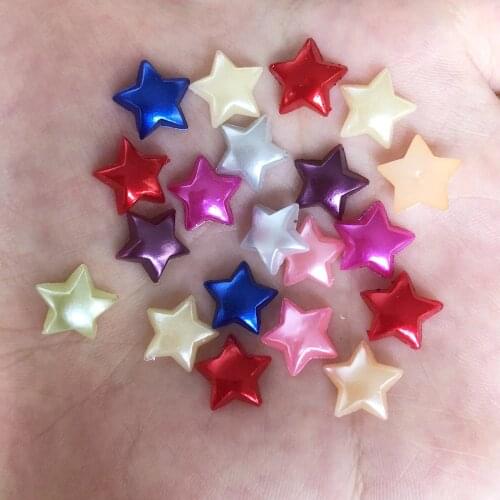 50pcs Mix Acrylic 10mm Glossy Star Flatback Stone Child Scrapbook Craft/wedding F289