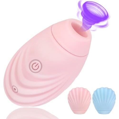 7 Modes Mini Shell Clitoral Sucking Vibrator Nipple Stimulation Massager Flexible Sex Toys for Women Vibration Oral Licking