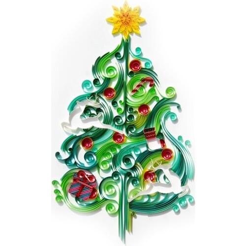Diy paper Christmas tree art quilling paper kit craft paper 3d origami paper home decor products for crafts quilling tools set