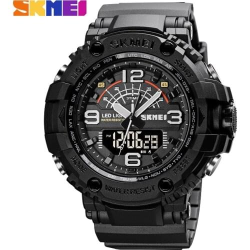 SKMEI 1617 Dual Time Sports Watches For Men Brand Mens Wristwatches Shockproof Dial Electronic Digital Male Clock Reloj Hombre
