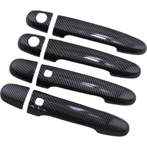 2003-2008 Chrome Carbon Fiber Color Car Door Handle Cover Trim Car Styling Accessories Overlay Sticker For Toyota Prius 20