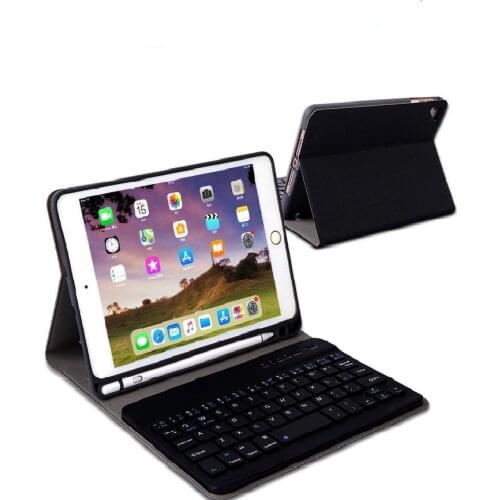 For iPad 10.2 Tablet Touch Keyboard Textured PU Leather Cover Wireless Bluetooth3.0 Connect Overall Protection Stand Function