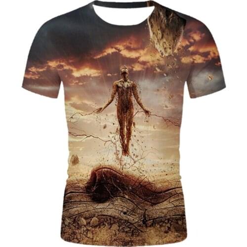 New Fashion Printed Sci-Fi Planet Mens T-Shirt 3D Printed Fun Graphics Street Sports Mens And Womens Plus T-Shirts