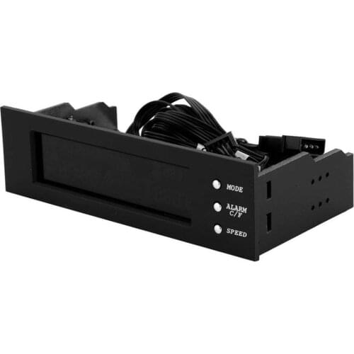 5.25 inch Drive Front LCD Panel Fan Speed Controller with 4 Fan Speed Controller CPU Temperature Sensor