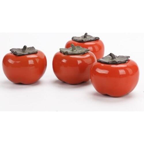 Creative new persimmon tea pot persimmon heart ceramic seal jar