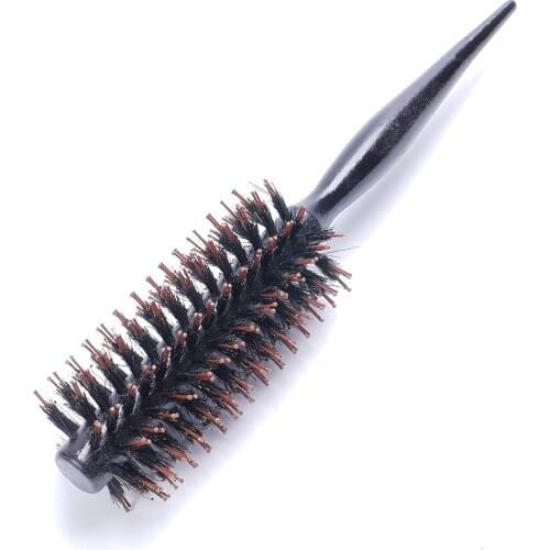 Roll Round Hair Brush Comb Brush Hair Care Tool Wood Handle Natural Bristle Curly Hair Brush Fluffy Comb Hairdressing Barber Too
