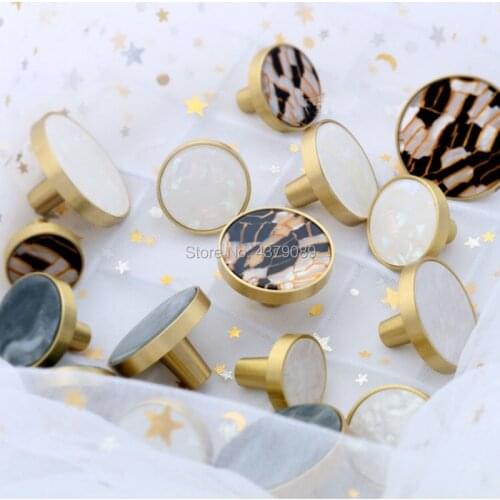 Marble pattern brass knob Dresser Drawer Knobs Pulls Handles / Cupboard Knobs Furniture Cabinet Handle Pull Hardware