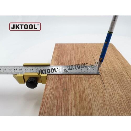 Ruler Stop Anodized Aluminum Ruler Stop with 45 degree angle Fence Rule Stoper Fence with 300mm Stainless Ruler