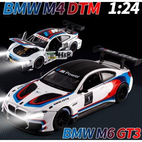 1/24 Simulation Bmw M4 Dtm Rally Car M6 Gt3 Alloy Sports Car Model Sound And Light Metal Car Decoration Boy Toy Gift Collection