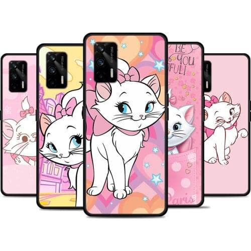 Cartoon Pink Marie Cat For Realme 8 GT Neo Flash Edition Explorer Master Q3 Pro Narzo30 C21 C11 C20A C21Y Phone Case