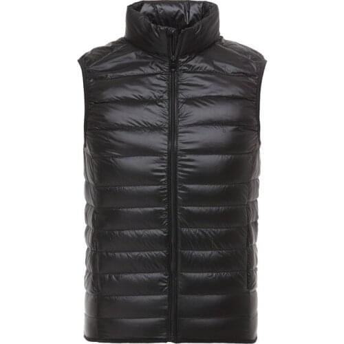 Mens Vest Ultra Light Down Men Double Side Sleeveless Jacket Male Warm Windproof Vests Reversible Waistcoat