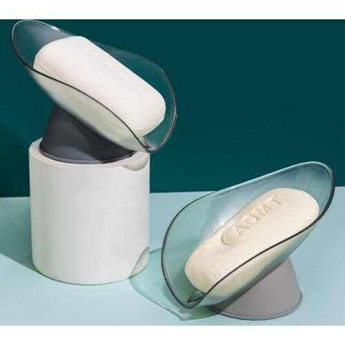 Leaf Shape Soap Box Drain Soap Holder Box Bathroom Shower Soap Holder Dish Storage Plate Tray Bathroom Supplies Bathroom Gadgets
