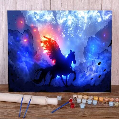 Scenery The Guardian Of The Stars DIY Painting By Numbers Package Acrylic Paints 40*50 Canvas Painting Home Decor Art
