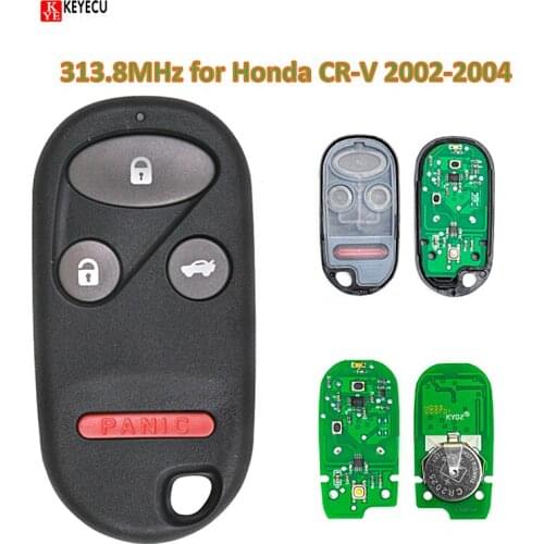 KEYECU New Keyless Entry Remote Car Key Fob 3+1 Button for Honda CR-V 2002-2004 OUCG8D-344H-A