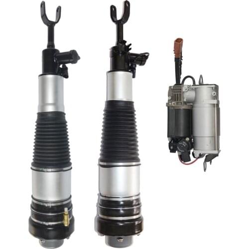 AP01 Pair Front Air Struts & compressor pump For Audi A6 S6 quattro Avant Allroad C6 /4F 4F0616005 4F0616039AA