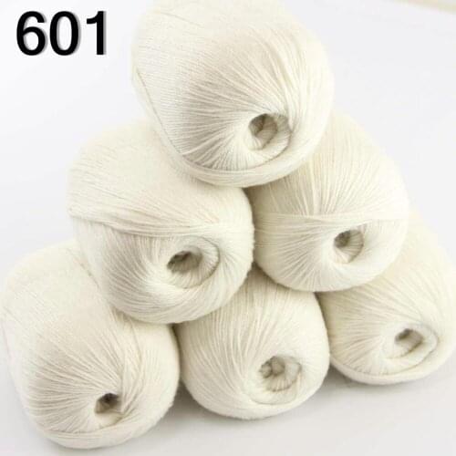 Sale 6balls X 50g pure high quality 100% cashmere warm soft Knitting Yarn White 233-601