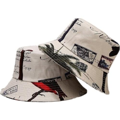 Tree Print Panama Bucket Hat Men Women Summer Fishing Hip Hop Gorros Fisherman Cotton Chapeu Sombreros De Mujer Flat Cap 2021