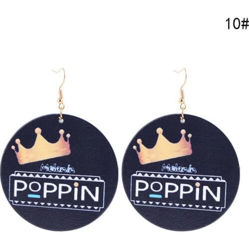 Wood Poppin Disc Dangle Drops Earrings