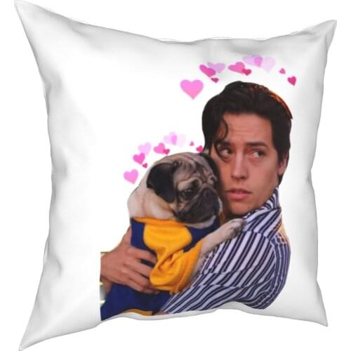 Shaelin Janae Cole Sprouse Mit Mops Kissen Fall Riverdale Archie Jughead Kissen Deckt Dekorative Kissen für Home 40x40cm
