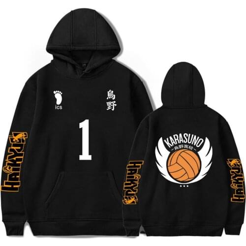 Anime Haikyuu Cosplay Hoodie Women Men Harajuku Sweatshirt Karasuno High School Hinata Shoyo Pullover Hooded Jacket Sportswear