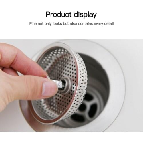 Stainless Steel Bathtub Hair Catcher Stopper Shower Drain Hole Filter Trap Kitchen Metal Sink Strainer Floor Drain Core Cover