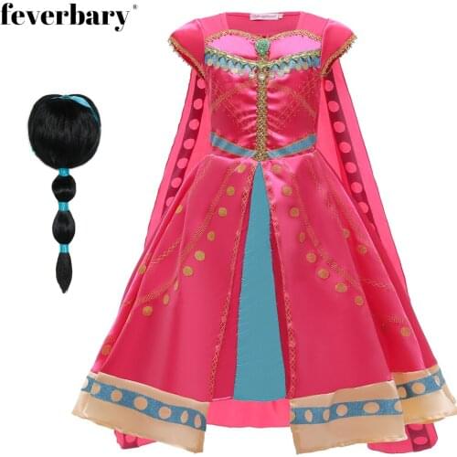 Fair Arabian Aladdin Jasmine Princess Costume Kids Cosplay Party Fancy Dress Up Girls Gift Halloween Birthday