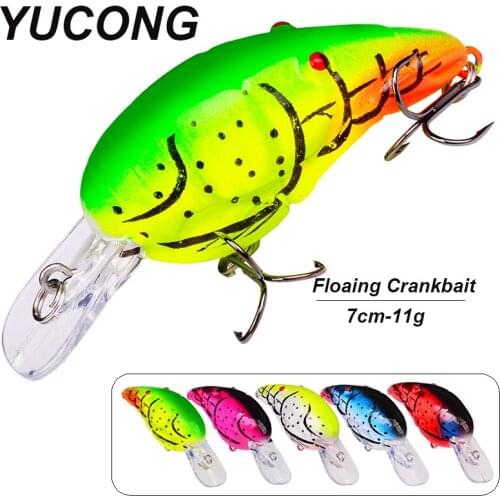 YUCONG 1 PX Mini Crankbait 7cm-11g Floating Fishing Lure Artificial Hard Bait Bass Pike Trout Topwater Minnow Wobbler Pesca Isca