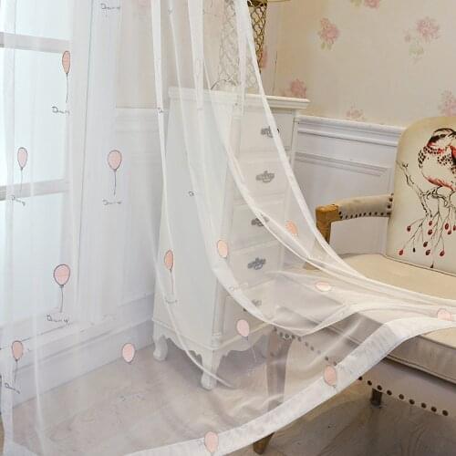 Cartoon Balloon Embroidery Curtain Tulle For Living Room Bedroom Childrens Room Window Screening kitchen Sheer Curtain ZH052Y
