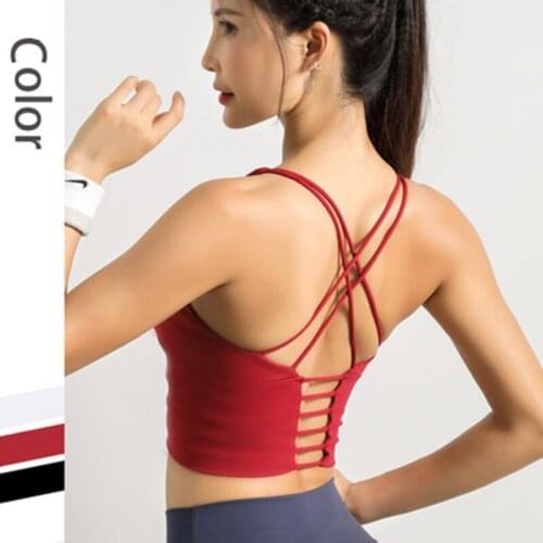 Women Cross Back Sports Bra High Impact Workout Crop Top Fitness Sportswear Yoga Bra Padded Push Up Gym Bra Underwear Tank Top