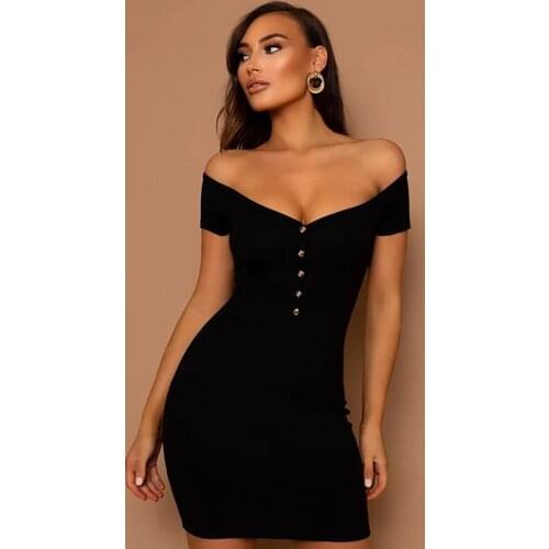 Women Bodycon Bandage Dress Elegant One Shoulder Summer Sexy V Neck Backless Mini Club Runway Evening Party Short Dresses