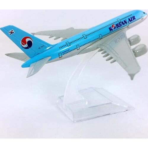 14CM landing gear Diecast Aircraft 1:400 Airbus A380-800 model Korean air airplanes W base airplane collectible display PlaneToy