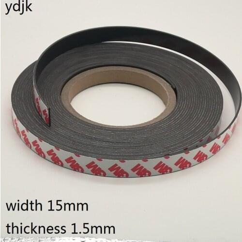 3 Meters/LOT Rubber Magnet 15*1.5 mm self Adhesive Flexible Magnetic Strip 15x1.5 Tape width 15mm thickness 1.5mm 15mm x 1.5mm
