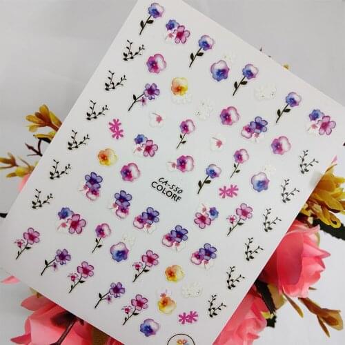 3D Nail sticker Art Sliders Small Fresh Flower Peel Off Nail Decoraciones Sticker Foil Self adhesive Design Manicure Accessories