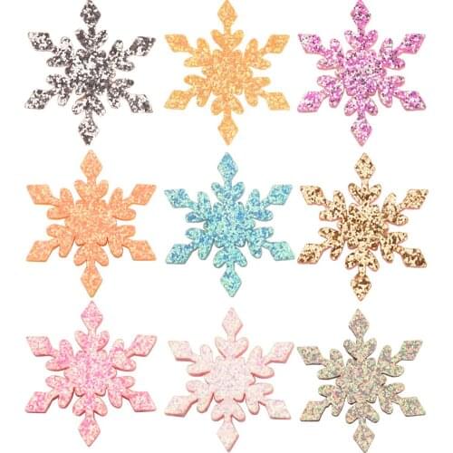 45PCS 1.4inch Glitter Snow Kawaii Hair Accessories for Baby Girls Hair Bows Center Christmas Supplies Headwrap Fashion Supplies
