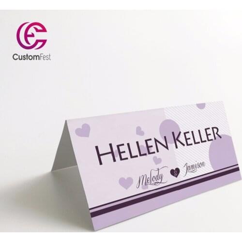 50pcs/lot Personalized Place card name card for party and wedding lilac bobble MK016