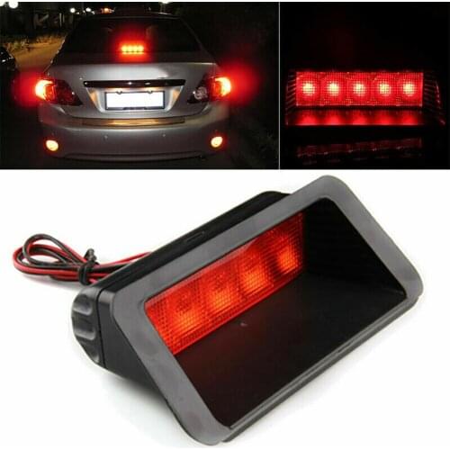 ABS Plastic Auto Car Red Warning 5-LED Rear Tail 3rd Brake Stop Light Fog Lamp Universal New LED Brake Light