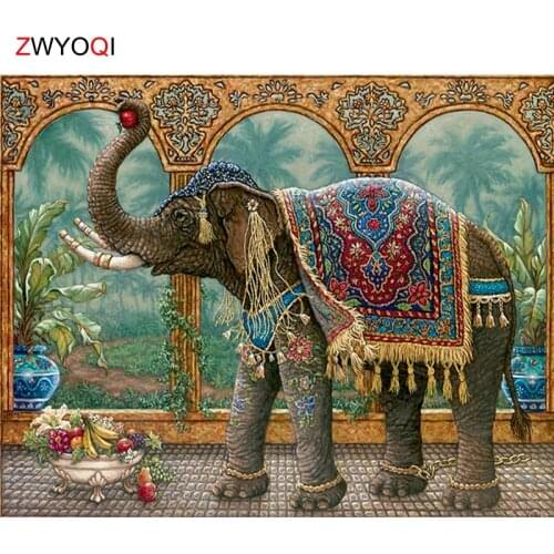 Full Square Diamond mosaic Elephant Fruits Full Round Diamond painting Cross stitch Elephant Fruits 5D DIY Diamond embroidery