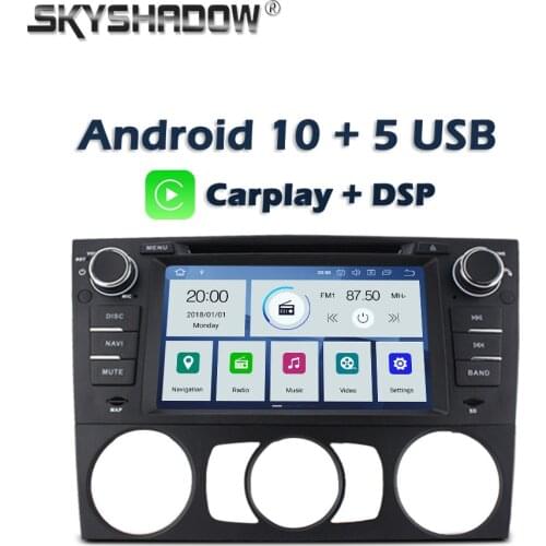 Carplay DSP PX6 IPS 1024*600 Android 10 4GB + 64GB Car DVD Player For BMW E90 E91 E92 E93 WIFI RDS Radio GPS map Bluetooth