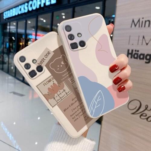 Cute Bear Phone Case For Samsung A51 A32 A50 A12 A52 A21S A31 A42 A72 A30S A71 A10S A02 Case For Samsung S21 Ultra TPU Cover