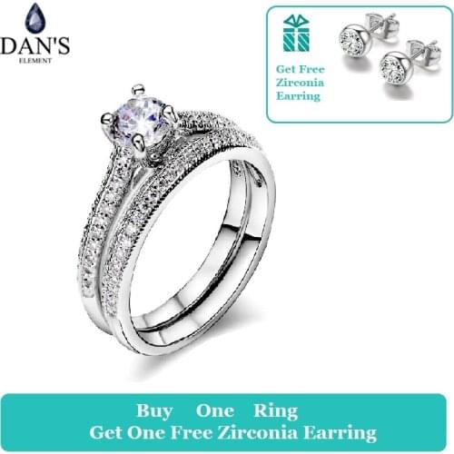 DANS ELEMENT Brand Real AAA Zirconia Micro Insert Fashion Double Cooper Ring For Women Valentine Gift Hot Sales DZR001w